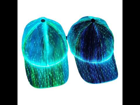 ZYOZ LED Hat Light up Baseball Cap 7 Colors Luminous LED Light Baseball Cap Flash Glow Hat Fiber Optic Cap for Men Women Glow in Dark Party Supplies