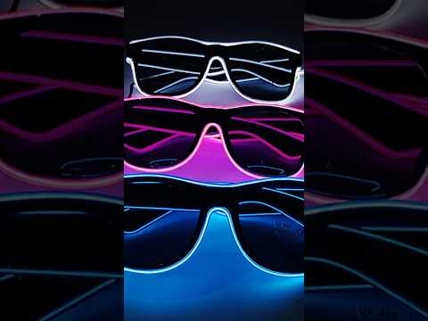 Zyoz Neon EL Wire LED Glasses | Glow-in-the-Dark Light-Up Sunglasses for Raves & Festivals (BLACK LANCE)
