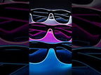Zyoz Neon EL Wire LED Glasses | Glow-in-the-Dark Light-Up Sunglasses for Raves & Festivals (BLACK LANCE)