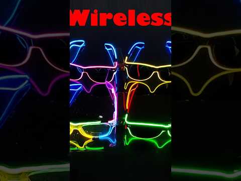 Zyoz Cordless EL Wire Glowing Eyewear – Multi-Color Wireless LED Party Sunglasses (clear lance)