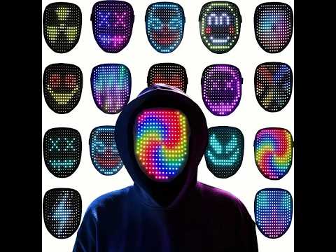 Zyoz Smart LED Face Mask Bluetooth App Controlled Light-Up Mask for DJ, Raves & Halloween