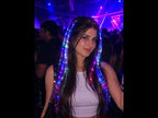Zyoz LED Fiber Optic Hair Extensions | Glow-in-the-Dark Light-Up Hair Clips for Festivals pack of 5