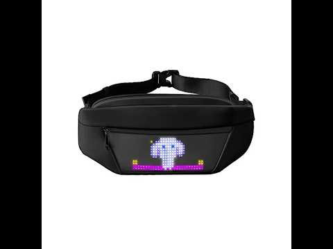 ZYOZ Smart LED Sling Bag – Premium Pixel Art Crossbody Chest Bag with App Control | Waterproof Fanny Pack Waist Belt Bag with Programmable LED Screen Display for Travel, Festivals & Cycling (Black) 1pc