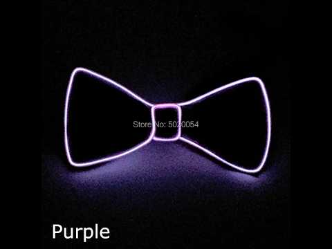 Zyoz Glowing LED Bow Tie Light-Up Bow Neon Accessory for Parties