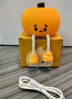 Pumpkin Night Light - 3 Level Dimmable Cute Led Pumpkin Lamp, Silicone Dimmable Nursery Nightlight for Kids, Rechargeable Bedside Tap Lamp, Funny Office Desk Decor and Gift,Orange