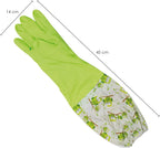 Heavy Duty Reusable Rubber Gloves for Dishwashing, Kitchen Cleaning - Non-Slip Long Elbow Gloves for Gardening, Laundry Waterproof Bathroom Cleaning Gloves (random colour)
