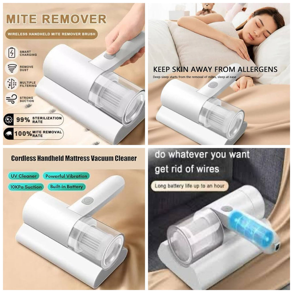 Mattress Vacuum Cleaner, Cordless Bed Vacuum Cleaner Strong Suction 260nm UV USB Handheld Vacuum, Effectively Clean Up Bed, Pillows, Cloth Sofas, Carpets and Fabric Surfaces