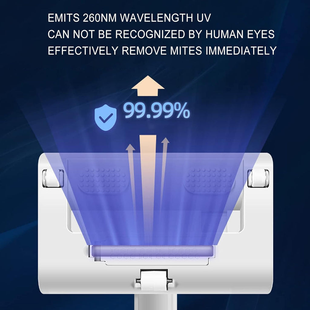 Mattress Vacuum Cleaner, Cordless Bed Vacuum Cleaner Strong Suction 260nm UV USB Handheld Vacuum, Effectively Clean Up Bed, Pillows, Cloth Sofas, Carpets and Fabric Surfaces