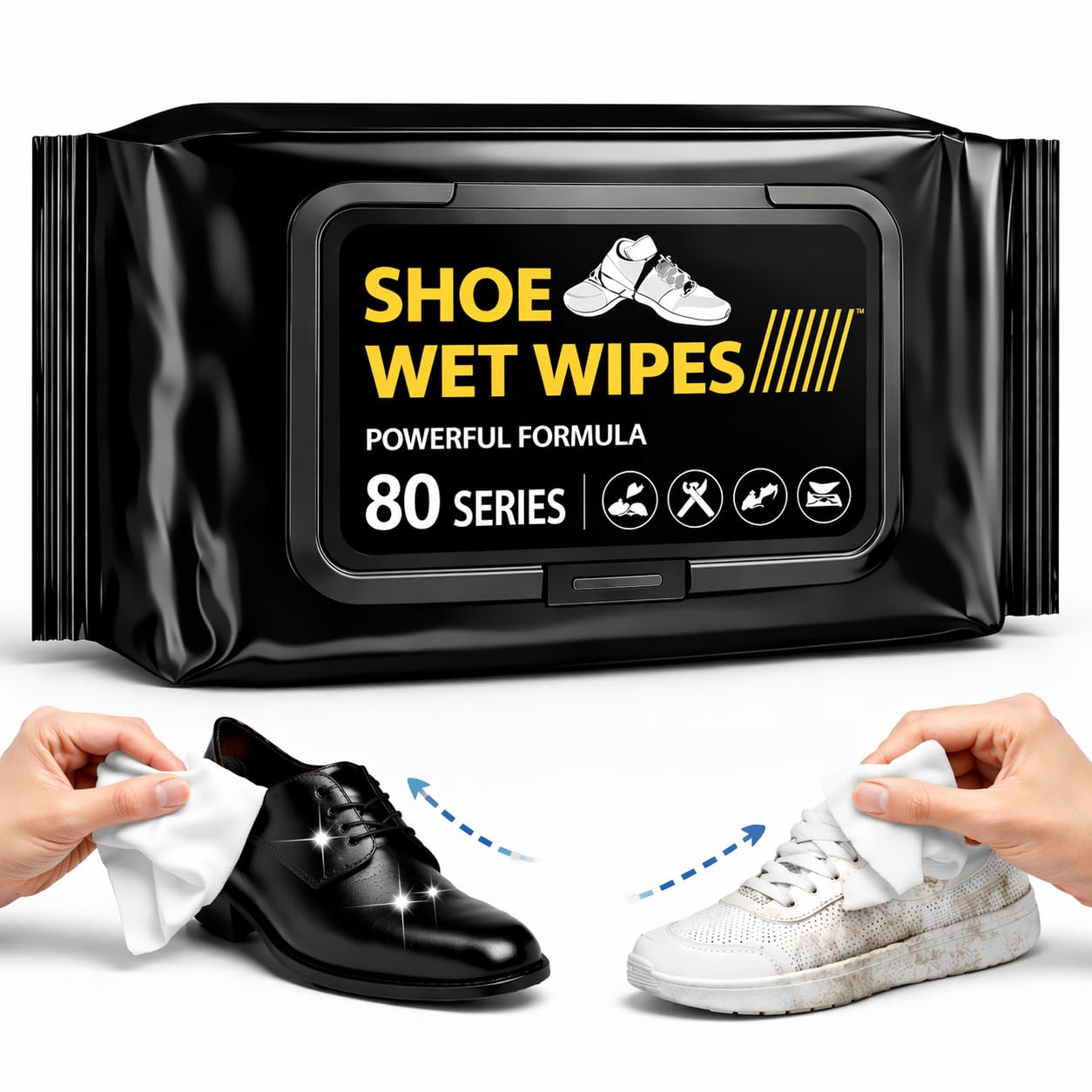 Shoe Wipes(80 Pcs each) Instant Sneaker Cleaner Shoe Cleaning Pads For Footwear Quick Remove Dirt Stain Polish Wipes Premium Sneakers Care Kit