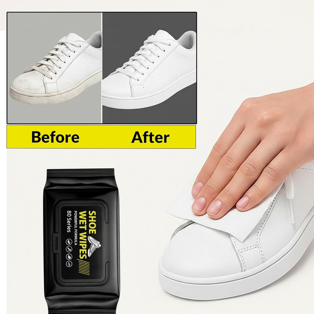 Shoe Wipes(80 Pcs each) Instant Sneaker Cleaner Shoe Cleaning Pads For Footwear Quick Remove Dirt Stain Polish Wipes Premium Sneakers Care Kit