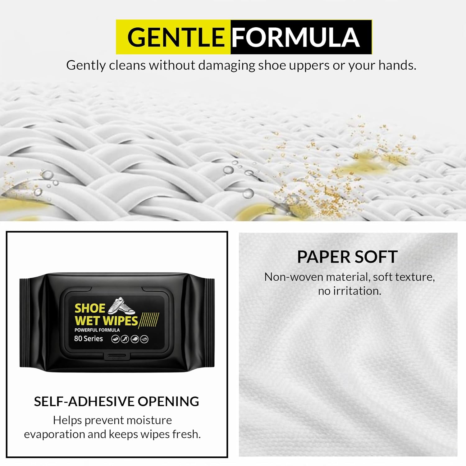 Shoe Wipes(80 Pcs each) Instant Sneaker Cleaner Shoe Cleaning Pads For Footwear Quick Remove Dirt Stain Polish Wipes Premium Sneakers Care Kit