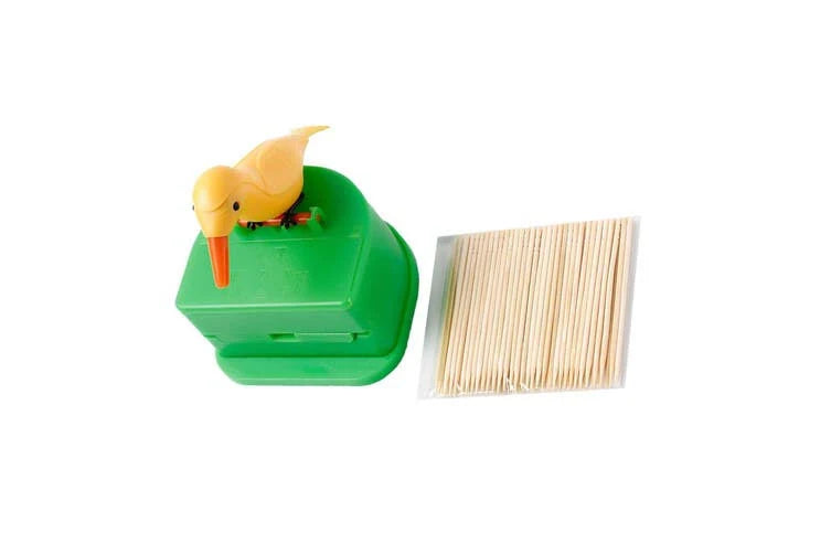 woodpacker Bird Toothpick Dispenser – Automatic Telescopic Toothpick Holder, Cute Bird Toothpick Dispenser for Kitchen & Dining Table, Fun Toothpick Organizer for Home, Party & Gift Multicolor 1pc