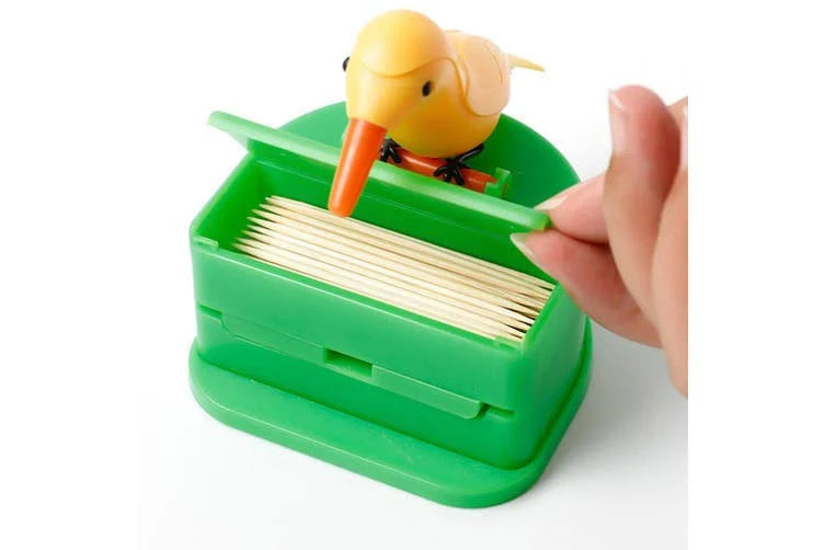 woodpacker Bird Toothpick Dispenser – Automatic Telescopic Toothpick Holder, Cute Bird Toothpick Dispenser for Kitchen & Dining Table, Fun Toothpick Organizer for Home, Party & Gift Multicolor 1pc