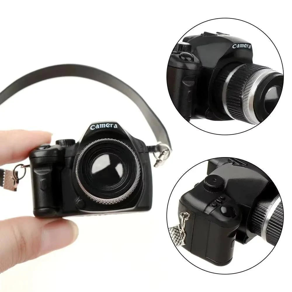 Mini Camera Keychain Toy with Flash Light & Shutter Sound – DSLR Style Key Ring with Chrome Finished Big Ring – Fun Novelty Gift for Kids, Boys, Girls, Return Gifts & Bag Charm