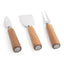 3-Piece Cheese Knife Set – Stainless Steel Cheese Knives with Wooden Handles for Soft, Hard & Semi-Hard Cheese, Elegant Serving & Gift Set Silver 3 pc
