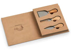 3-Piece Cheese Knife Set – Stainless Steel Cheese Knives with Wooden Handles for Soft, Hard & Semi-Hard Cheese, Elegant Serving & Gift Set Silver 3 pc