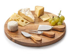 3-Piece Cheese Knife Set – Stainless Steel Cheese Knives with Wooden Handles for Soft, Hard & Semi-Hard Cheese, Elegant Serving & Gift Set Silver 3 pc