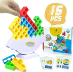 ZYOZ blance Tower Game 32 Pcs Stack Tower Blocks with 22 Cards, Swing Stack Balance Building Block Interactive STEM Toy