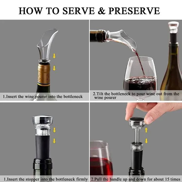Wine Pourer & Portable Wine Decanter – 1 Pc Wine Pouring Spout for Parties, Bars & Home Use