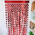 Red Heart Shape Metallic Foil Fringe Curtains for Party Decoration Window Door String Curtain Wedding Birthday Photo Booth Backdrop Party Tassel