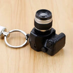 Mini Camera Keychain Toy with Flash Light & Shutter Sound – DSLR Style Key Ring with Chrome Finished Big Ring – Fun Novelty Gift for Kids, Boys, Girls, Return Gifts & Bag Charm
