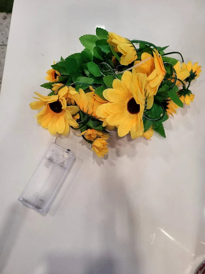 Pcs Sunflower Line for Home Decoration Artificial Flower Hanging Line for Wedding Setup, Festival Decor (220 cm)