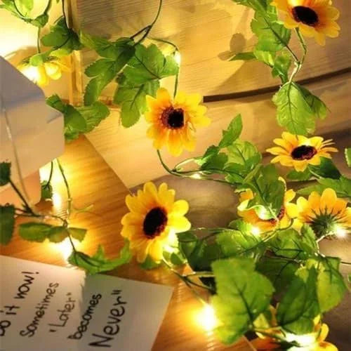 Pcs Sunflower Line for Home Decoration Artificial Flower Hanging Line for Wedding Setup, Festival Decor (220 cm)