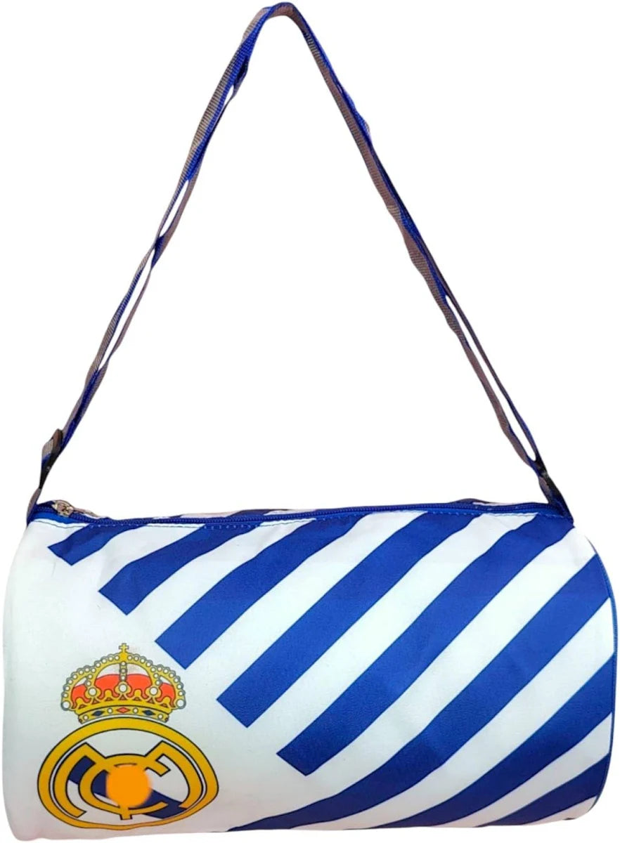 Football Club Duffle Bag for Kids (Style-FCB001)-Compact 13 inches - Stylish Travel Sports Picnic Bag with Adjustable Shoulder Strap - Birthday Gift for Young Football Fans, Boys & Girls