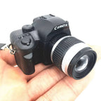 Mini Camera Keychain Toy with Flash Light & Shutter Sound – DSLR Style Key Ring with Chrome Finished Big Ring – Fun Novelty Gift for Kids, Boys, Girls, Return Gifts & Bag Charm
