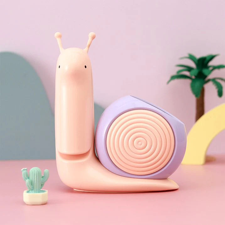 ZYOZ Cute LED Snail Desk Lamp with Stationery Pen Holder – Rechargeable Eye-Caring Reading Light, Adjustable Folding Night Light for Kids, Students, Study Table & Office Decor