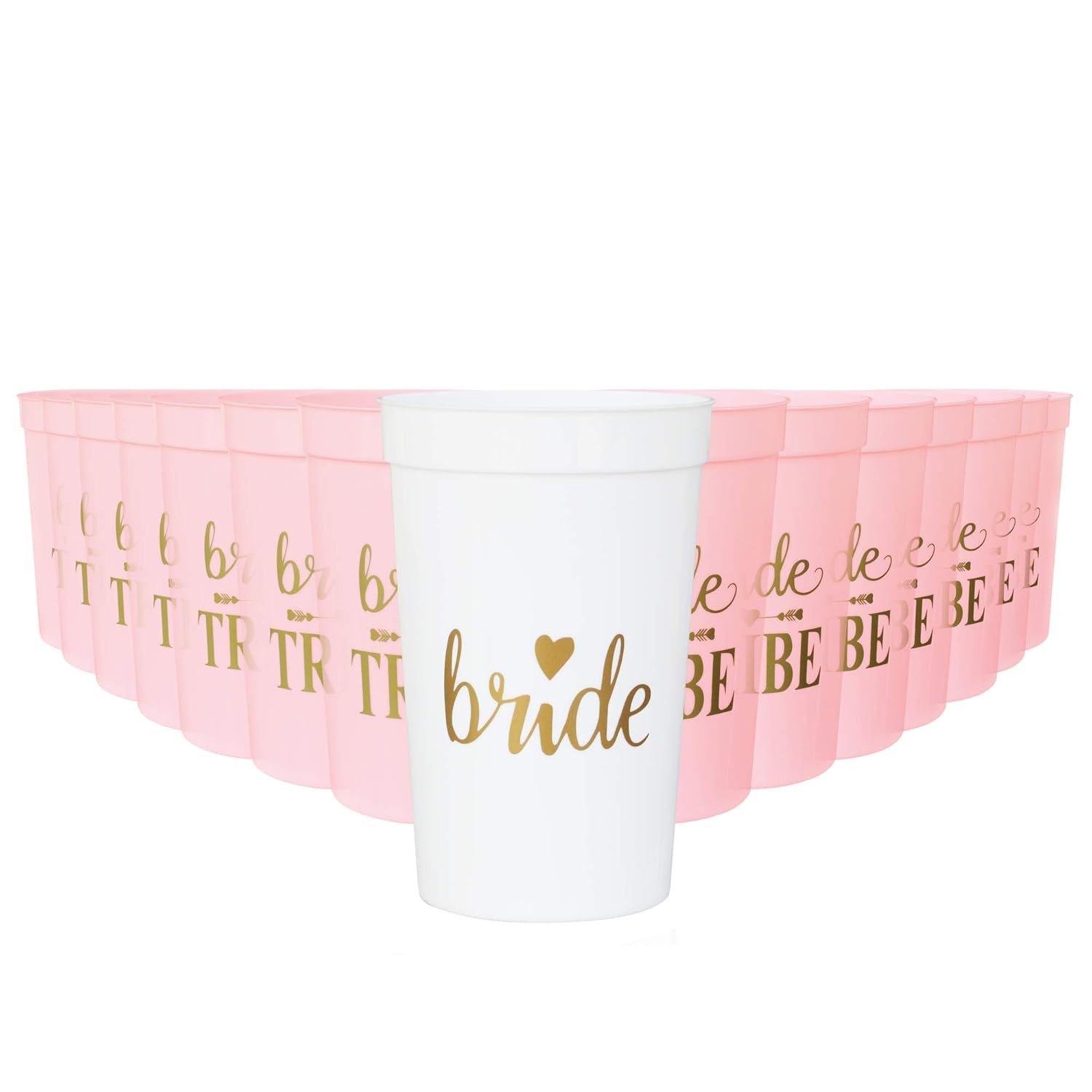 Pink Bride and Bride Tribe Bachelorette Party Cups -set of 8, 16 Ounce| Decoration and Party Supplies for Bachelorette, Bridal Showers, Wedding