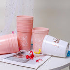 Pink Bride and Bride Tribe Bachelorette Party Cups -set of 8, 16 Ounce| Decoration and Party Supplies for Bachelorette, Bridal Showers, Wedding