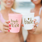 Pink Bride and Bride Tribe Bachelorette Party Cups -set of 8, 16 Ounce| Decoration and Party Supplies for Bachelorette, Bridal Showers, Wedding