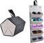 Foldable Sunglasses Organizer Case, Storage Leather Multi Glass Case, Women's Foldable Glasses Case Multi Hanging Eyewear Holder Display for Men (BLACK)