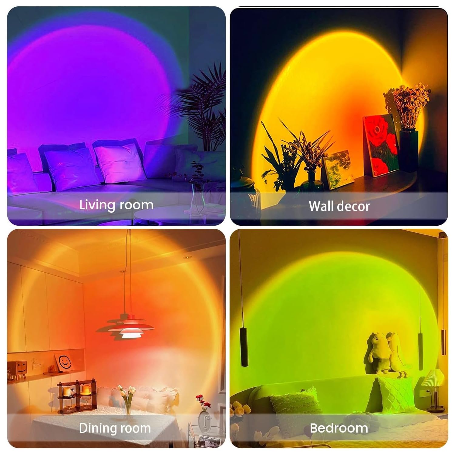 ZYOZ Sunset Projector Light - 16 Colour Led lamp with Remote, Desk Projection Night Light, 180° Rotation Romantic Sunlight for Home (Led Sunset lamp), Multicoloured SIZE : 10D x 12W x 13H Centimetre Secondary image
