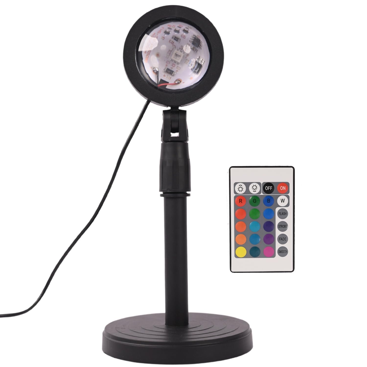 ZYOZ Sunset Projector Light - 16 Colour Led lamp with Remote, Desk Projection Night Light, 180° Rotation Romantic Sunlight for Home (Led Sunset lamp), Multicoloured SIZE : 10D x 12W x 13H Centimetre Main image