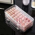 3 Fold Transparent Nail Organizer Case, Portable Nail Storage Box With Multiple Compartments For Nail Art Tools, Ideal For Jewelry, Travel & Home Use