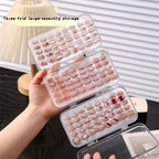 3 Fold Transparent Nail Organizer Case, Portable Nail Storage Box With Multiple Compartments For Nail Art Tools, Ideal For Jewelry, Travel & Home Use