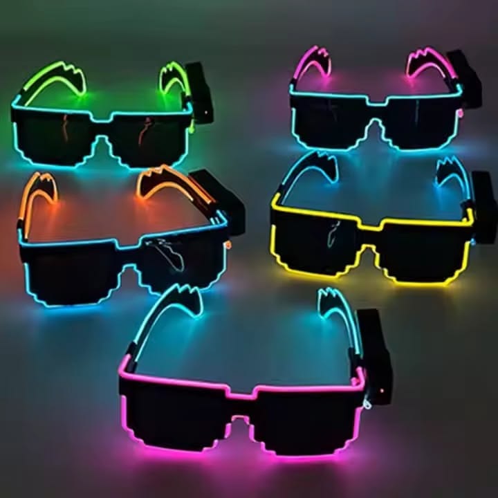 Zyoz™ LED Thug Life Wireless Glasses – Pixel Wave Neon Glow Sunglasses
