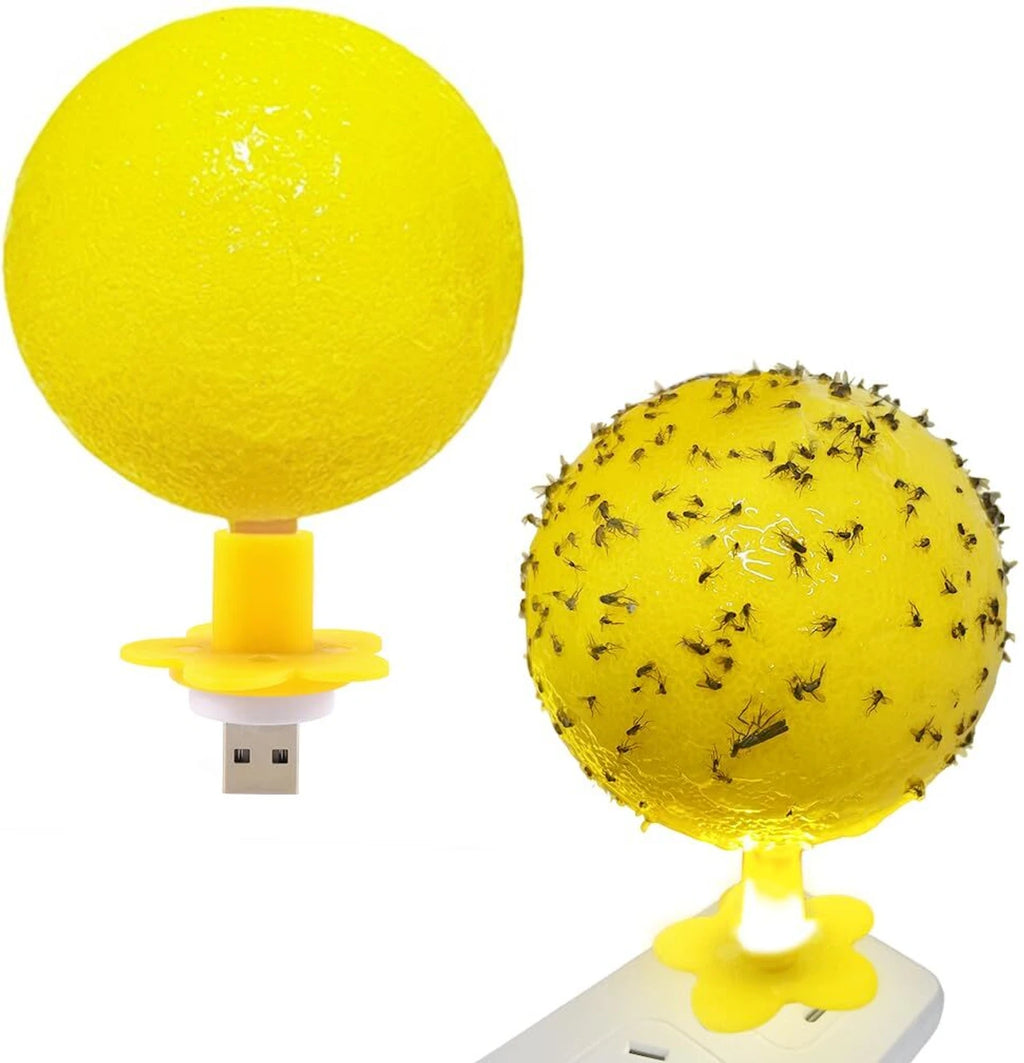 Sticky Trap Ball with Built-In UV Light Catcher | Indoor Insect & Mosquito Catcher for Home, Kitchen, and Office