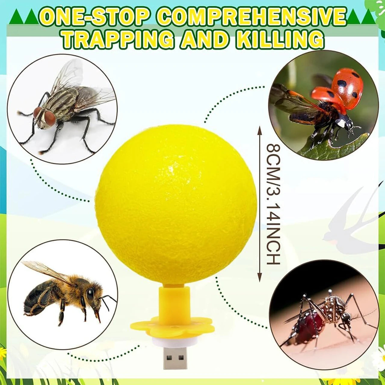 ZYOZ Sticky Trap Ball with Built-In UV Light Catcher | Indoor Insect & Mosquito Catcher for Home, Kitchen, and Office Secondary image