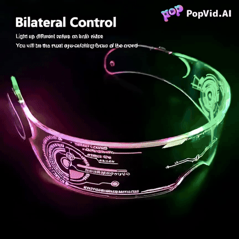 ZYOZ LED Light Up Rave Techno Sunglasses, Cyberpunk DJ Party Glasses, 7 Color Effects, 5 Flash Modes, for Festivals, Night Clubs and Night Events. Unisex Secondary image