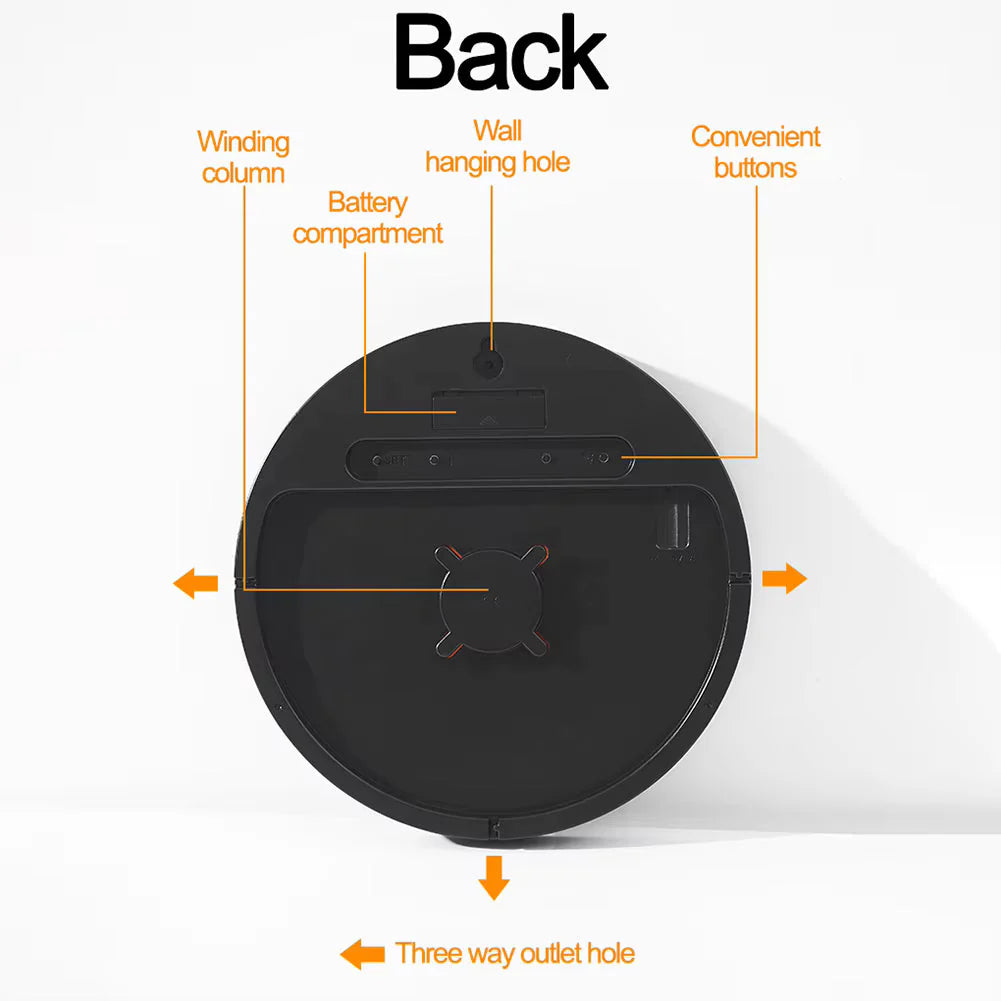 Large Digital Wall Clock Timer, Remote Controll, 2 Alarms, LED Display,Temperature for Living Room, Bedroom, Desk, Mounted, Gift for Elderly (Hexa Black)
