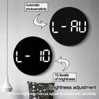 Large Digital Wall Clock Timer, Remote Controll, 2 Alarms, LED Display,Temperature for Living Room, Bedroom, Desk, Mounted, Gift for Elderly (Hexa Black)