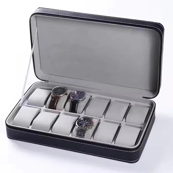 Styleys Watch Box 12 Slots Travel Watch Storage Case Zipper Wristwatch Organizer Box Organizer