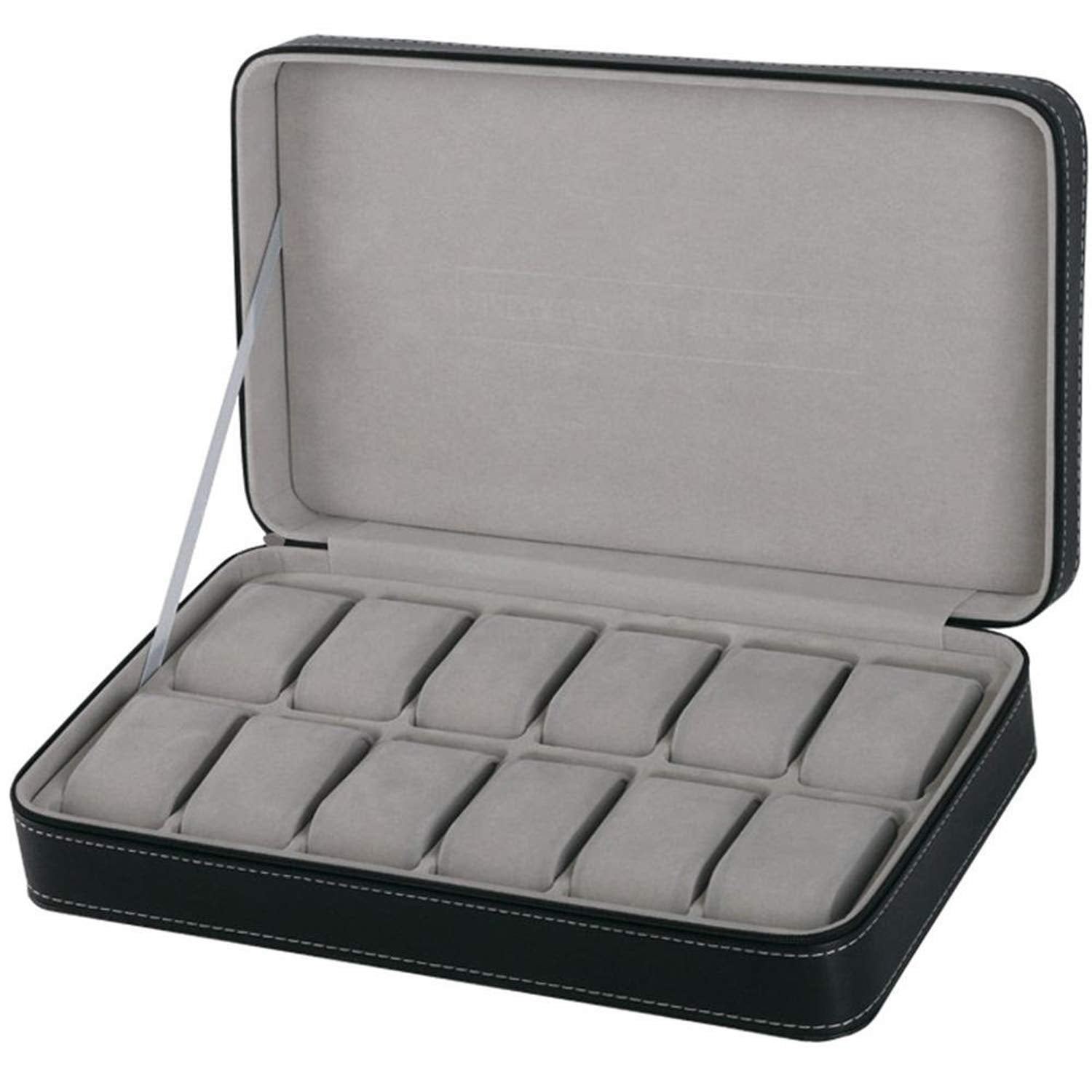 Styleys Watch Box 12 Slots Travel Watch Storage Case Zipper Wristwatch Organizer Box Organizer