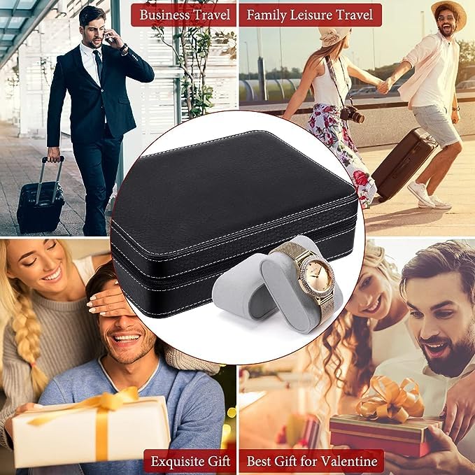 ZYOZ Styleys Watch Box 12 Slots Travel Watch Storage Case Zipper Wristwatch Organizer Box Organizer