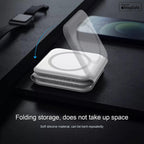 3 in 1 MagSafe compatible Magnetic Foldable Wireless Charger for iPhone 17 to 12 Series | Compatible with AirPods 2/3, Pro2, Pro3 | Compatible with only Apple Watch Series | 23W Charging - Pearl White